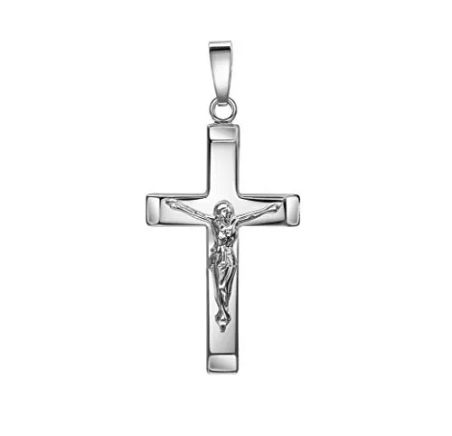 Kruzifix Kreuz-Anhänger aus 925 Silber mit Jesus Christus - Hochwertiger Kettenanhänger aus 925 Silber, ideal als religiöses Symbol und modisches Accessoire für Damen und Herren, in exklusiver Juweliers-Qualität.