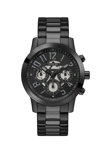 Guess Quarzuhr Parker - Elegante schwarze Chronographen - Armbanduhren mit Quarz-Antrieb, wasserdicht bis 5 bar und edlem Edelstahl-Gehäuse, ideal für stilbewusste Männer.
