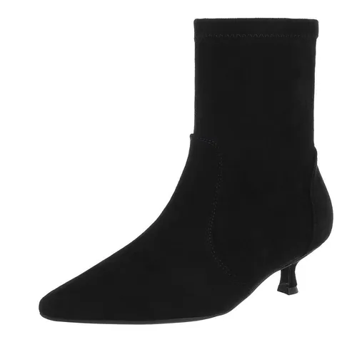 Ital-Design Eleganter Damen-Stiefel mit Pfennigabsatz - Wanderschuhe in elegantem Design, aus weichem Material für höchsten Komfort und ideal für Büro- und Freizeitlooks.