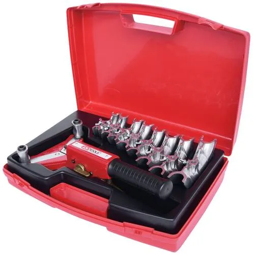 KS Tools Ratschen-Einhand-Biege-Satz 10-22mm, 9-tlg. - Handwerkzeuge > Heizung-Sanitaer > Biegewerkzeuge > mechanisch, ideal für präzises Biegen mit einem Biegeradius von 90°, inklusive robustem Kunststoffkoffer für einfache Aufbewahrung.