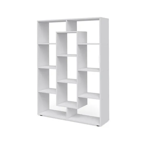 Vicco Freistehender Raumteiler in Weiß, 107.2 x 143 cm - Raumteiler-Regale mit 11 Ablageflächen, ideal zur Raumtrennung und Stauraumoptimierung, gefertigt aus stabiler Spanplatte mit Melaminharzbeschichtung.
