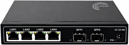 Elfcam Unmanaged Glasfaser-Switch 1Gb mit 2x SFP und 4x RJ45