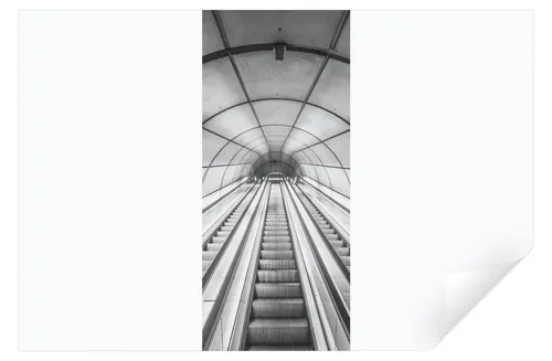 Türtapete Selbstklebend Treppe 3D Effekt in weiß von Wallarena