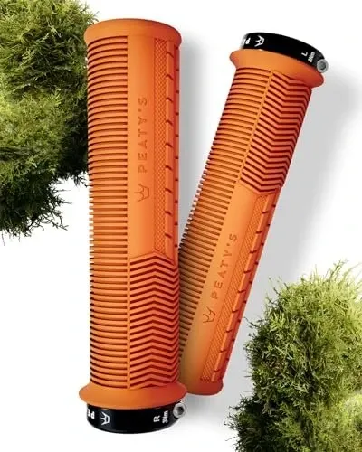 Peaty's Monarch Grips Mushroom Lock-On Lenkergriffe thin in orange von Peaty's