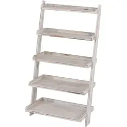 Regal Standregal Pflanzregal Blumenständer - Vintage Shabby-Look, 119x64x38cm - Kategorie: Regale - Dieses stilvolle Regal aus stabilem Paulowniaholz bietet mit 5 Ablageflächen viel Platz für Blumen und Dekoration und wertet jeden Raum auf.