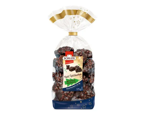 Schulte Süßigkeit, Schulte Nuss Spitzkuchen mit Zartbitterschokolade Ueberzug 175g