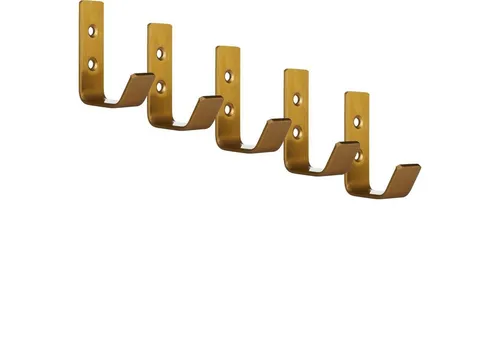 SO-TECH® Kleiderhaken Wandhaken Edelstahl 60 x 20 x 45 mm oder 142 x 20 x 45 mm, (5-St), kleiner Jackenhaken mit abgerundeten Kanten gelb