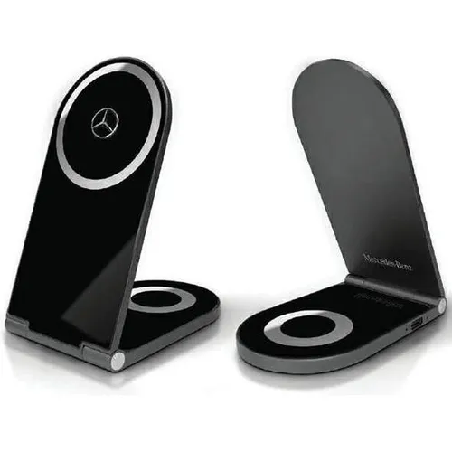 Mercedes MagSafe 2in1 Ladestation 15W Magnetic Induction Charger Silver Star