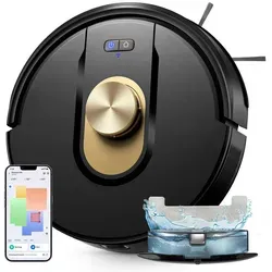 Vactidy W9 Saugroboter mit Wischfunktion, 3-in-1 Saug und Wischroboter mit LiDAR Navigation, 5000Pa 150Min Roboter Staubsauger mit App-Anpasssteuerung - Schwarz