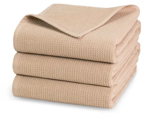 ZOLLNER Duschtücher Waffelpique Set (3-St), 70 x 140 cm in braun von Zollner