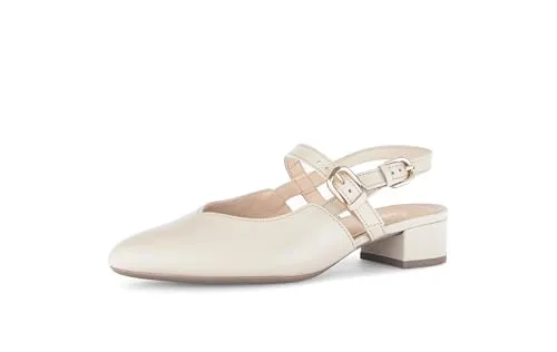 Gabor Damen Slingpumps, Frauen Pumps,Slingback,knöchelriemchen,Passform,Comfort,wechsel-Fussbett,Optifit,breit,Hovercraft,f,beige,35 EU / 2.5 UK