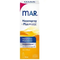 MAR Nasenspray Plus Pflege 20 ml - Arzneimittel zur Befeuchtung und Pflege der Nasenschleimhaut, enthält Meerwasser und Dexpanthenol für eine optimale Nasenpflege.