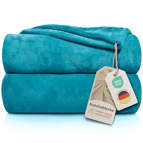 Gräfenstayn® Kuscheldecke flauschig & super weich in türkis von Gräfenstayn