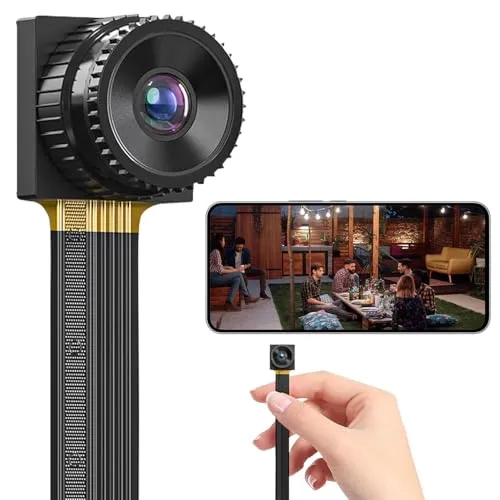 Somikon Kameramodule: 2K-WLAN-Micro-Einbaukamera, Bewegungserkennung, Mikrofon, 4 MP, App (Micro-Kamera WiFi, IP-Kamera Indoor)