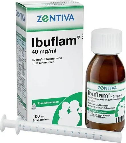 IBUFLAM 40 mg/ml Suspension zum Einnehmen 100 ml - Erkältung & Immunsystem – 3-fach-Wirkung: schmerzlindernd, fiebersenkend, entzündungshemmend. Fruchtiger Geschmack und mit Dosierspritze für exakte Gewichtsdosierung.