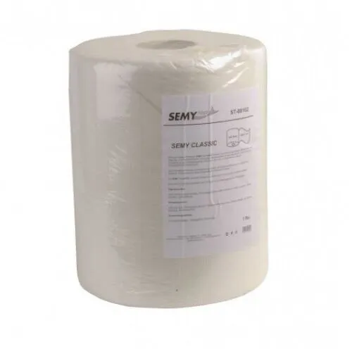 Semy-Top 88102 Spezial-Putztuchrolle - Sonstige, 1-lagige, weiße Putztuchrolle mit 300 Blatt, ideal zum Reinigen und Aufnehmen von Schmutz, Ölen und Fetten, perforiert und reißfest.