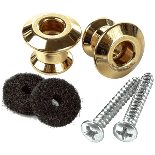 Endpin Dunlop Straplok Strap Button Set gold Gurtpin End Pin Gitarre NEU