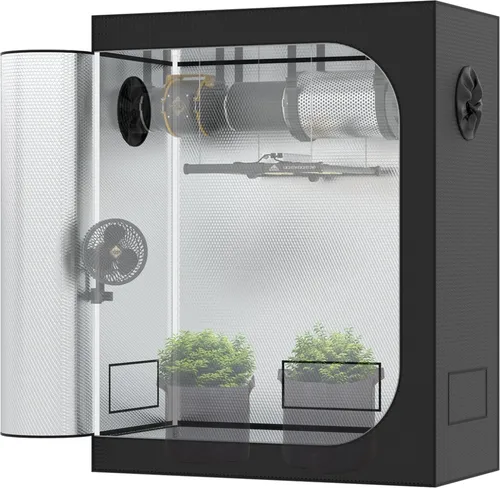 The Grow Deluxe D600 Growzelt 120x60x150 cm - Zuchtzelte für Hydrokulturen mit hochreflektierendem Mylar und herausnehmbarer Wanne für optimale Lichtverteilung und einfache Reinigung.
