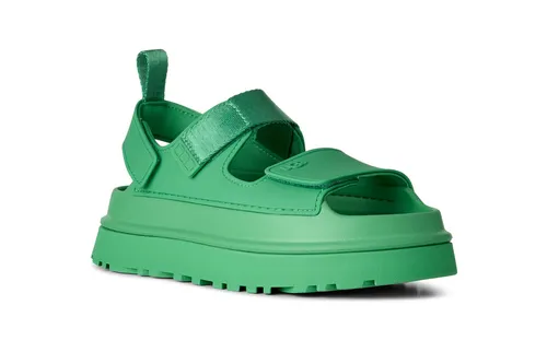 UGG GOLDENGLOW Plateausandale, Sommerschuh mit Klettverschlüssen in Grün (37 EU) - Sportliche Plateausandale mit 4,5 cm Absatzhöhe und praktischen Klettverschlüssen. Ideal für Strand und Freizeit, bietet hohen Tragekomfort und stylisches Design.