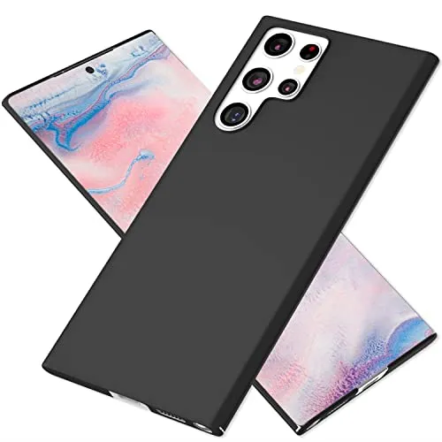 NALIA Ultra-Dünnes Hardcase kompatibel mit Samsung Galaxy S22 Ultra Hülle, Anti-Fingerabdruck Seidig-Matt rutschfest Extra-Leicht 0,5mm Schlank, Harte Schutzhülle Handyhülle Ultra-Slim, Farbe:Schwarz