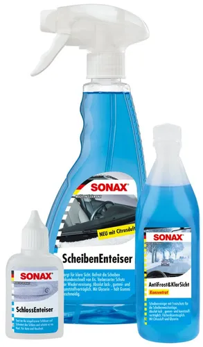 Sonax Enteiser WinterFitSet 03319000 - Praktisches Enteiser-Set für winterliche Bedingungen, sorgt für klare Sicht und sicheres Fahren. Ideal für die schnelle Anwendung bei Frost.