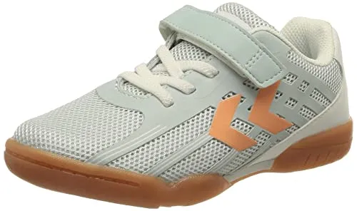 Hummel Unisex Kinder Root Elite Jr Vc Handballschuh, Illusion Blue, 28 EU - Handballschuhe für Jungen mit atmungsaktivem Mesh-Obermaterial und rutschfester Gummisohle für optimalen Halt und Komfort beim Spiel.