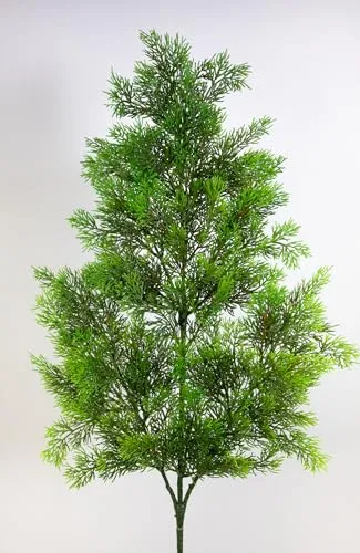 Seidenblumen Roß Zedernzweig Nature ZJ künstliche Zeder Tanne Tannenzweigen Kunststoff Spritzguss (90cm)