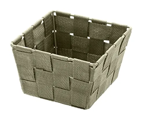 WENKO Aufbewahrungskorb Adria Mini Taupe - Badkorb, Polypropylen, 14 x 9 x 14 cm, Taupe Mini Square
