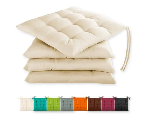 Gräfenstayn Stuhlkissen 40x40cm mit Haltebändern in weiß von Gräfenstayn