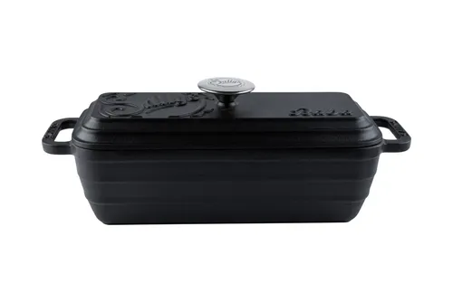 Sallys Gusseisen Brot- Backform Baba mit Brotskalpell in schwarz von Sallys