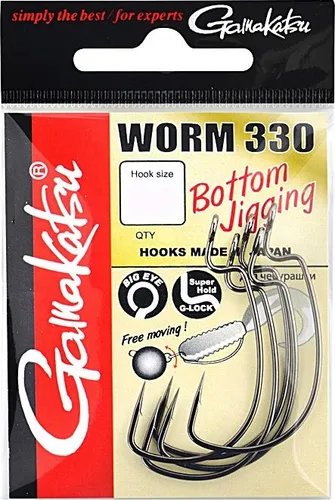 Gamakatsu Worm 330 Bottom Jigging - Offset Haken, Größe/Packungsinhalt:Gr. 3/0-5 Stück