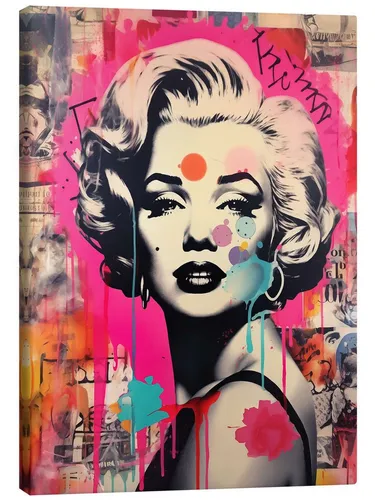 Posterlounge Wandbild Marilyn Street Art Graffiti, Frank Daske, erhältlich als Poster, Leinwandbild, Wandsticker oder Acrylglasbild