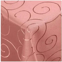 DecoHomeTextil Heimtextilmanufaktur Tischdecke Kringel Circle Tafeldecke Ornamente Damast Tischdecke rosa Eckig 110 x 160 cm