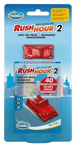 ThinkFun - 76614 - Rush Hour 2 - Erweiterung für das original Rush Hour. Mit neuen Herausforderungen für Jungen und Mädchen ab 8 Jahren.