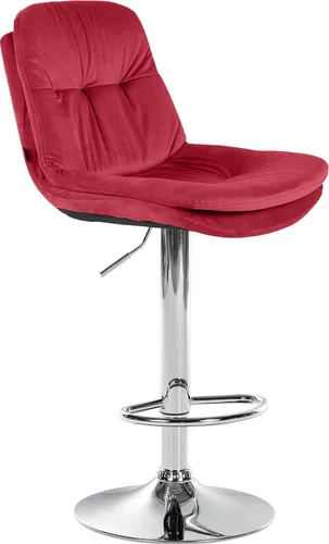 Deluke Barhocker Rot mit Samtbezug, 46x94x54 cm, elegantes Esszimmermöbel
