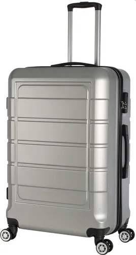 Hartschalenkoffer Trolley 4-Rollen Koffer Reisekoffer / XL 104 Liter / 201 - Farbe: silber