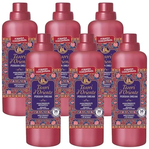 Tesori d'Oriente Ayurveda Weichspüler 760 ml - Persian Dream - Flüssiger Weichspüler mit Aromatherapie-Essenz, der Ihre Wäsche weich macht und mit einem entspannenden Duft aus Zitrone, Patchouli und Amla-Frucht umhüllt.