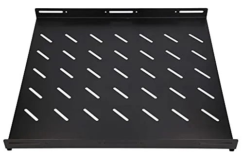 Extralink Fachboden, speziell für Rack Schrank 1U, Netzwerkschrank 19 Zoll, 510x490mm, für Tiefe 800 MM, einfache Montage, Traglast bis 20Kg,für Serverschrank und Serverräume schwarz