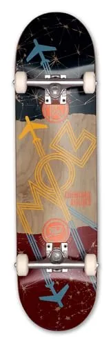 Mob Skateboard Airlines 8.125 Complete - Komplettboard für alle Skater - Cruiserboard aus robustem Ahornholz mit auffälligem Chemtrail Design, ideal für Anfänger und Profis – perfekt für Tricks und Skateparks.