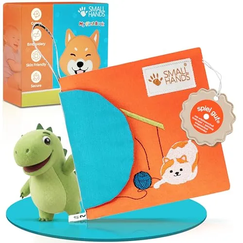 My First Book Stoffbuch Small Hands – Baby Fühlbuch für 0-12 Monate - Entwickelt für die Bedürfnisse von Säuglingen, fördert dieses liebevoll gestaltete Fühlbuch die sensorische Exploration und die ersten motorischen Fähigkeiten. Ideal für kleine Hände, um die Welt spielerisch zu entdecken.