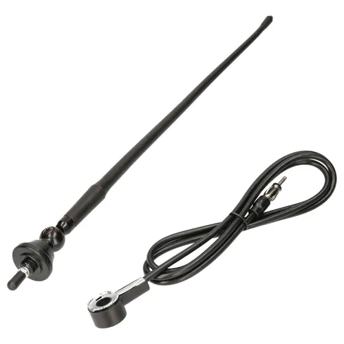 Auto Radio Dach Antenne 40cm Flexibel Gummi Universal AM FM DIN Antennen Stecker