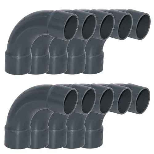 HAF 10 Stück PVC Fittings Bogen 90° 50mm | Klebemuffe x Klebemuffe - Praktische 90° Bogen für PVC-Rohre, ideal für diverse Verrohrungen. Hochwertiges PVC sorgt für Langlebigkeit und Witterungsbeständigkeit. Perfekt für den Einsatz in Schwimmbädern und Teichen.