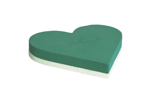 Creativery Bastelmoos, Nass Steckschaum Herz 30x26x6cm auf Hartschaumunterlage 1 Stück