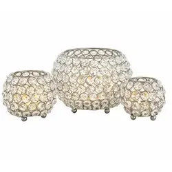 Amagohome Teelichthalter Set 3-teilig - Vintage Kristall Kerzenständer - Elegantes Kerzenständer Set aus filigranem Draht mit Glaskristallen, handgefertigt und einzigartig. Schafft eine warme Atmosphäre und ist ideal für jeden Raum oder als besonderes Geschenk.