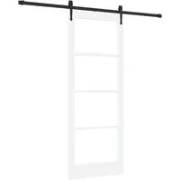 vidaXL Schiebetür ORKDAL Weiß 83 x 211 cm aus Kiefernholz und Glas - Elegante Schiebetür aus massivem Kiefernholz und Glas für stilvolle Innenräume. Der sanfte Schiebemechanismus sorgt für leises Öffnen und Schließen. Ideal für Flure und kleine Räume, pflegeleicht und langlebig.