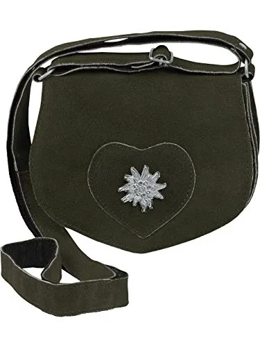 Harrys-Collection Damen mini Trachtentasche mit Edelweiß, Farben:Oliv