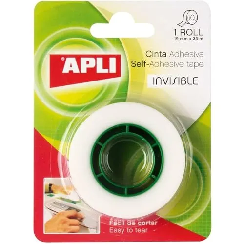 APLI 11168 Klebeband, unsichtbar, 19 mm x 33 m