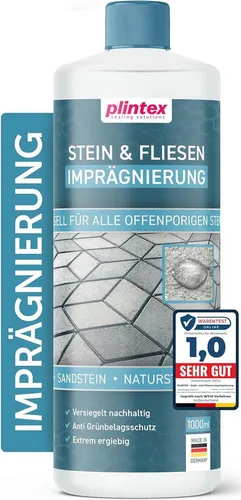 Plintex Steinimprägnierung Außen & Innen I universell anwendbare Naturstein-Imprägnierung, Naturstein, Steinplatten, Pflasterstein I Steinversiegelung