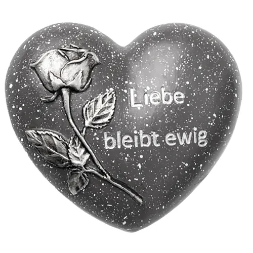 Grabdeko Herz mit Rose