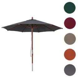 Gastronomie Holz-Sonnenschirm HWC-C57b, Ø3m, anthrazit